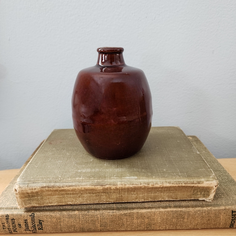 Small Brown Ceramic USA Made Vase